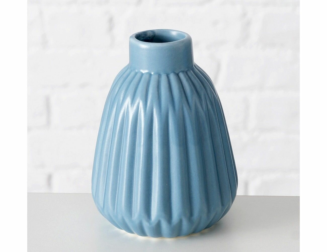 Фарфоровая ваза с горлышком, голубая, 12 см, Boltze