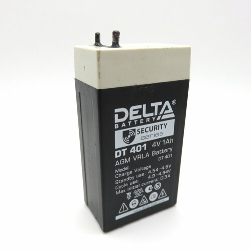 DT 401 аккумулятор 1Ач 4В Delta черный
