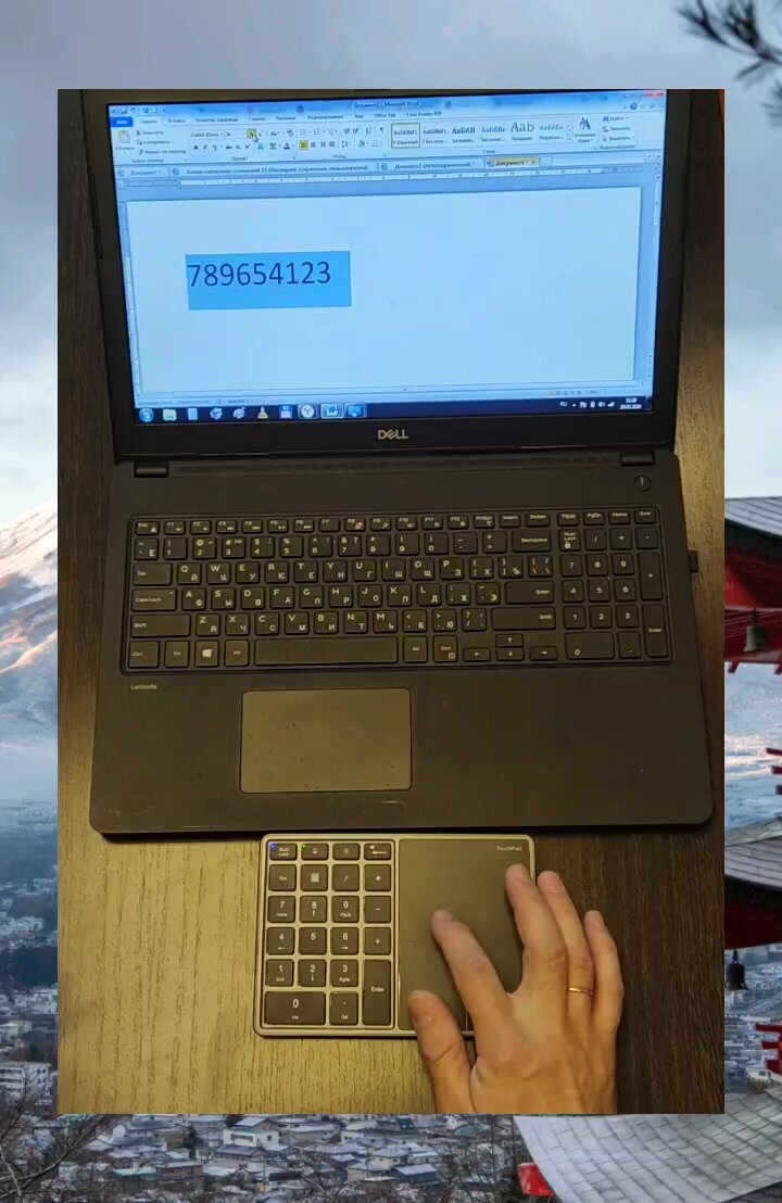 Клавиатура мини NumPad + Тачпад Argo NP-BT14, серо-черный металлик — фото 1
