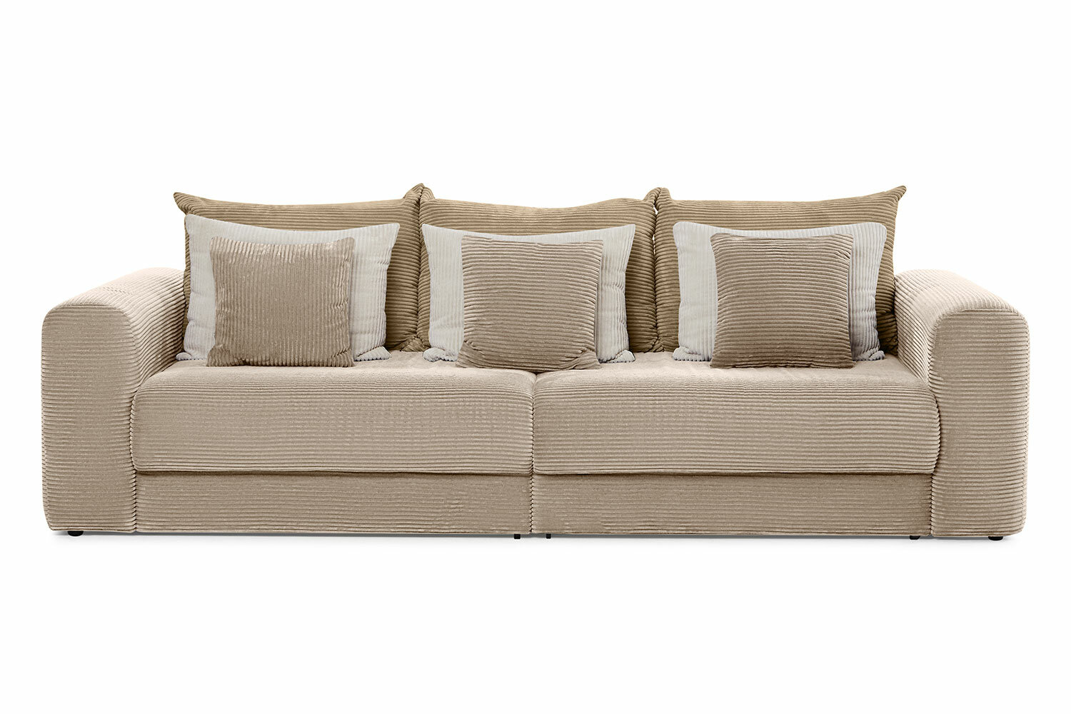 Диван-кровать SOLANA Мэдисон прямой, 253х80х121 см, еврокнижка, вельвет, цвет мокко — фото 1