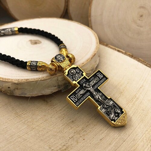 Комплект украшений Русские Мастерские, серебро, 925 проба, золочение, оксидирование, чернение, длина 70 см., Silver