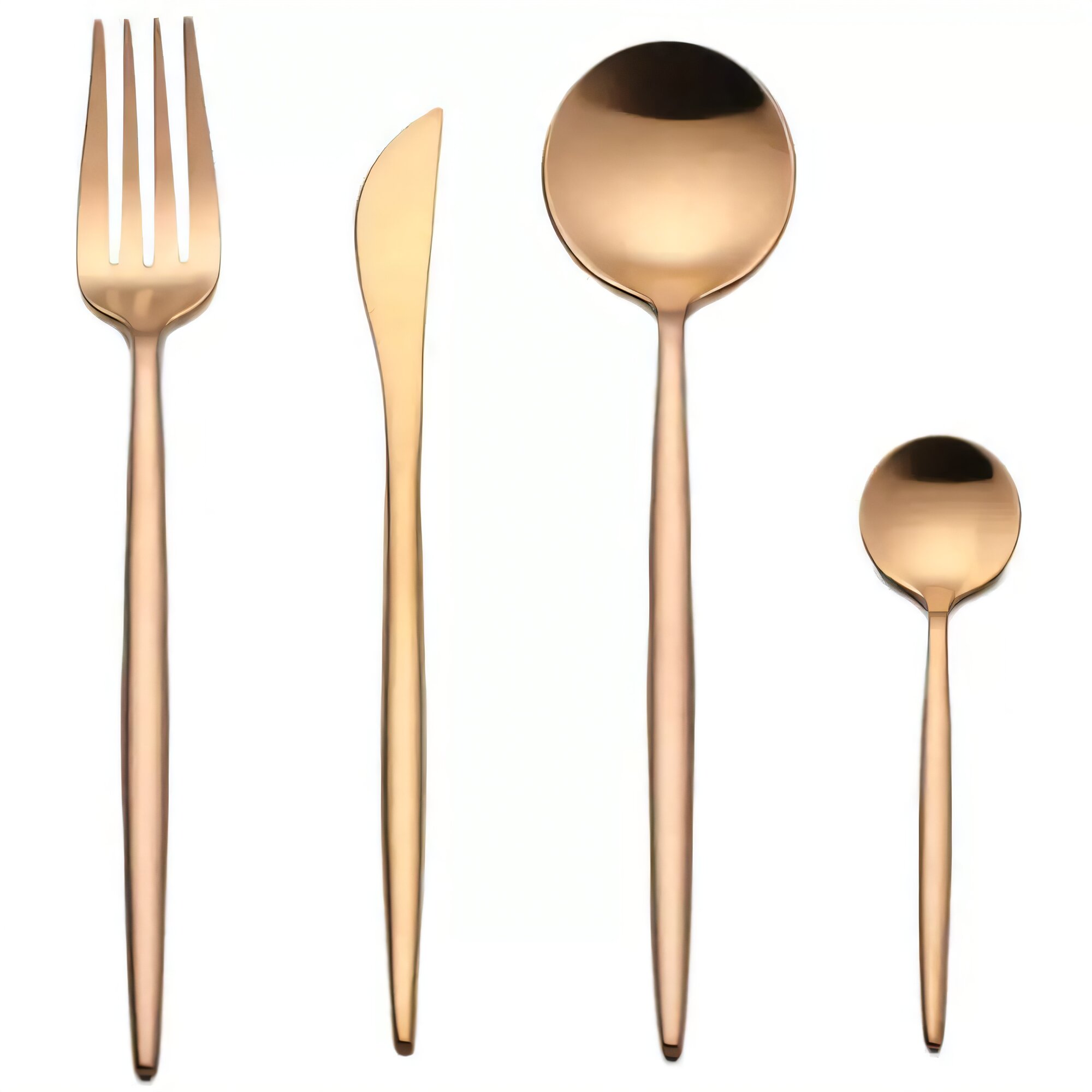 Изображение Набор столовых приборов Xiaomi Maison Maxx Stainless Steel Modern Flatware Set Gold, 4 предмета