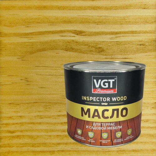 Изображение товара Масло для террас и садовой мебели VGT Premium Inspector Wood (0,75л) дуб натуральный