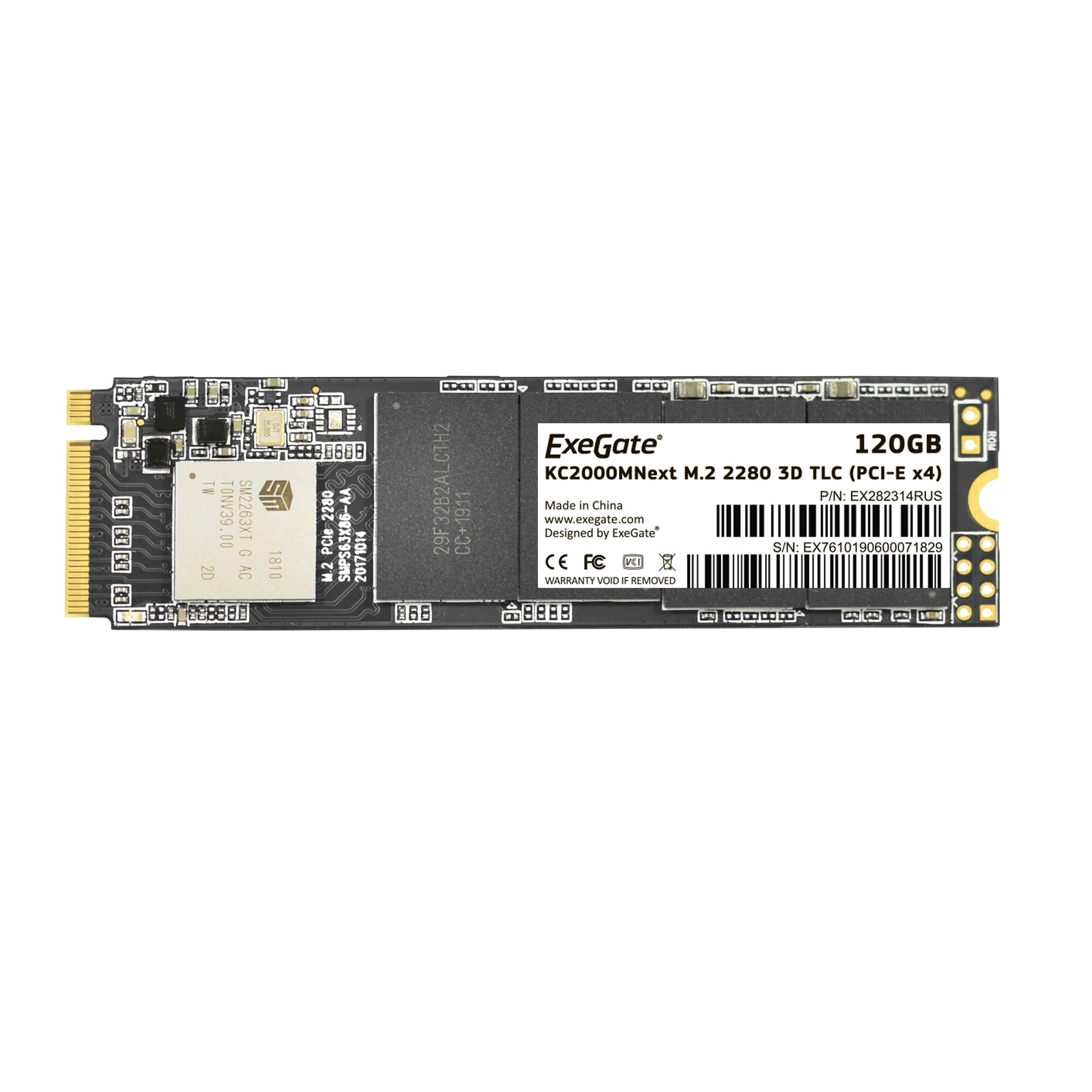 Накопитель SSD ExeGate EX282314RUS KC2000TP120 120 Gb M.2 2280 3D TLC (PCI-E x4)