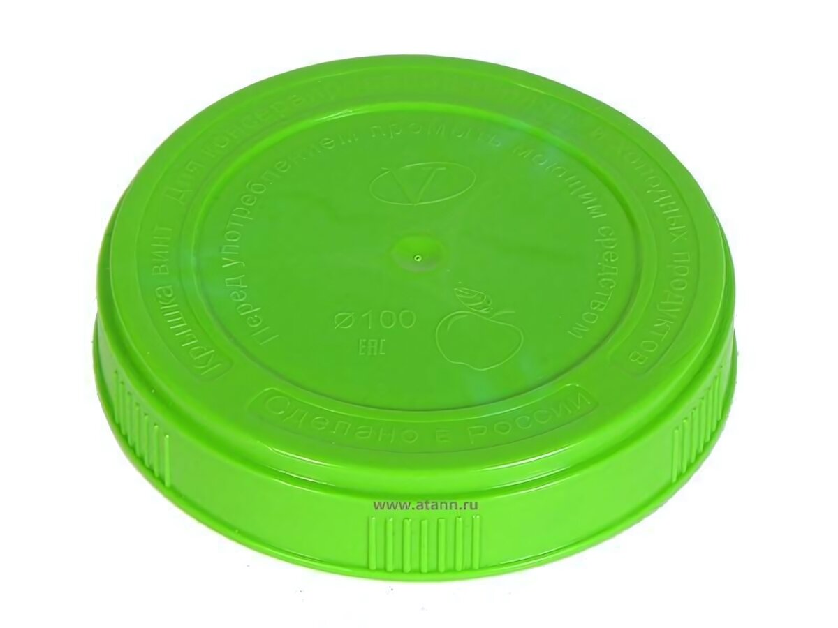 Крышка винтовая 'Твист-офф' d-100 зеленая пластик для консервирования