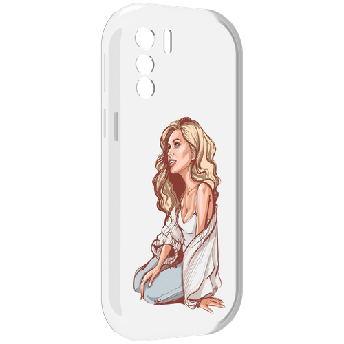 Чехол MyPads красивая-девушка-в-белом женский для UleFone Note 13P задняя-панель-накладка-бампер