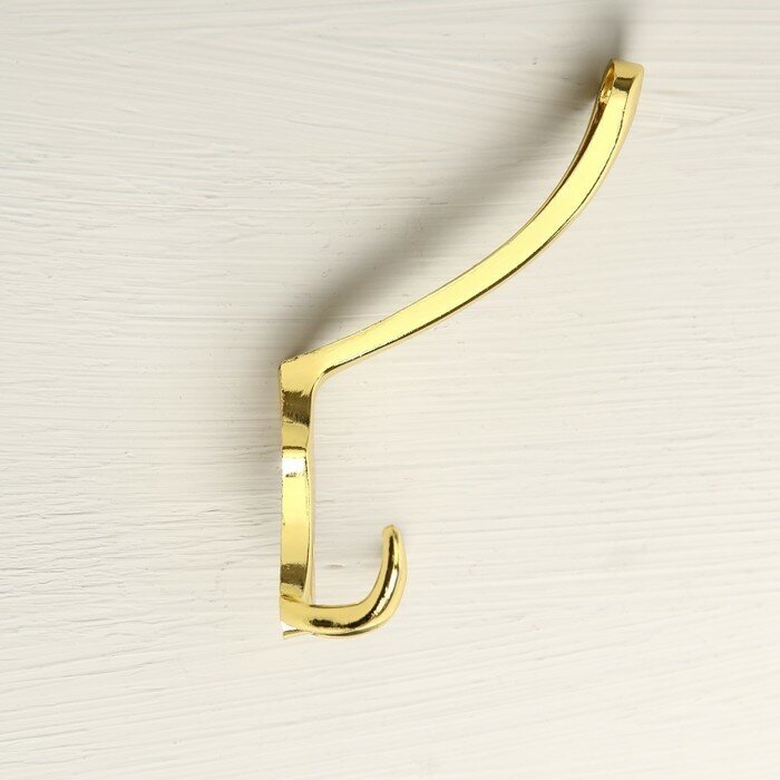 Крючок мебельный KM301GP, трёхрожковый, цвет золото - фотография № 4