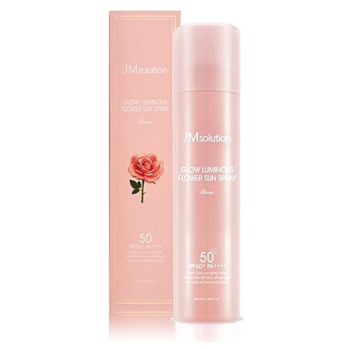 JMsolution Солнцезащитный спрей для лица с розовой водой SPF50+-Glow Luminous Flower Sun Spray,180мл