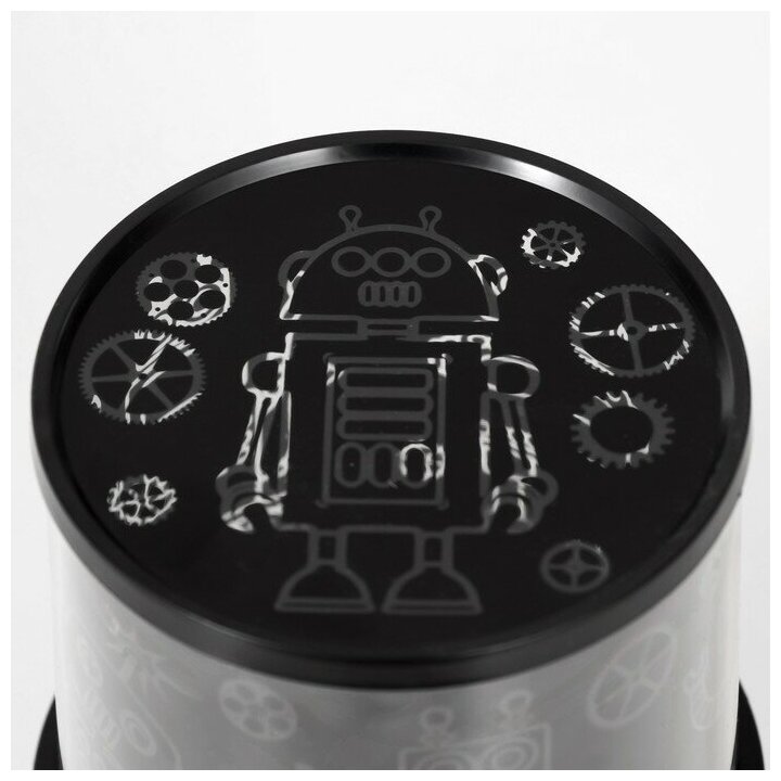 Ночник-проектор "Роботы" LED USB/от батареек черный 10,8х10,8х11,5 см - фотография № 7