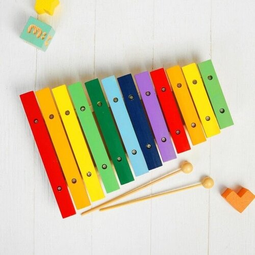 Музыкальная игрушка Ксилофон, 12 тонов + 2 палочки музыкальная игрушка ксилофон 12 тонов 2 палочки