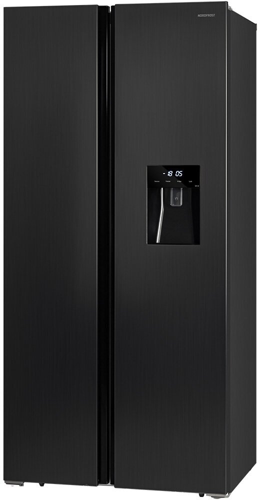 Холодильник NORDFROST RFS 484D NFXd, Side-by-Side, инвертор, 472 л, темная нержавеющая сталь - фотография № 2
