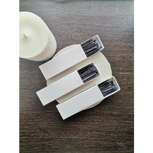 Набор спичек для свечей, длинные 85мм, цветные, полностью черные, 3 коробки