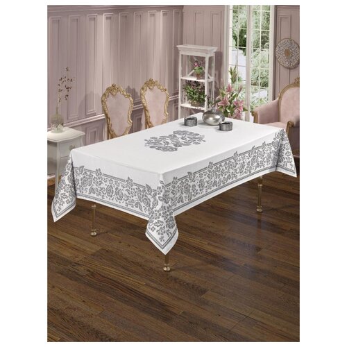 фото Скатерть do&co броде жаккард maryana, серебро ; размер:160 х 220 do & co