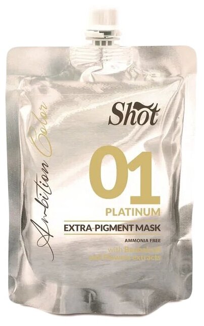 Тонирующая маска Экстра Пигмент Shot Ambition Color Extra Pigment Mask 01 платиновый 200 мл