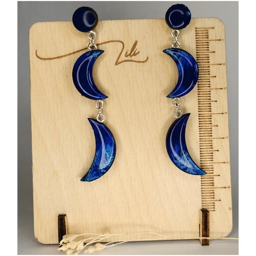 Серьги с подвесками , синий