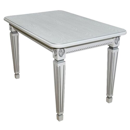 фото Стол кухонный мебелик меран, дхш: 120 х 80 см, белый/патина