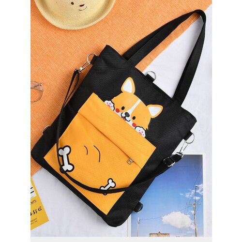 фото Сумка шоппер , полиэстер, черный нет бренда