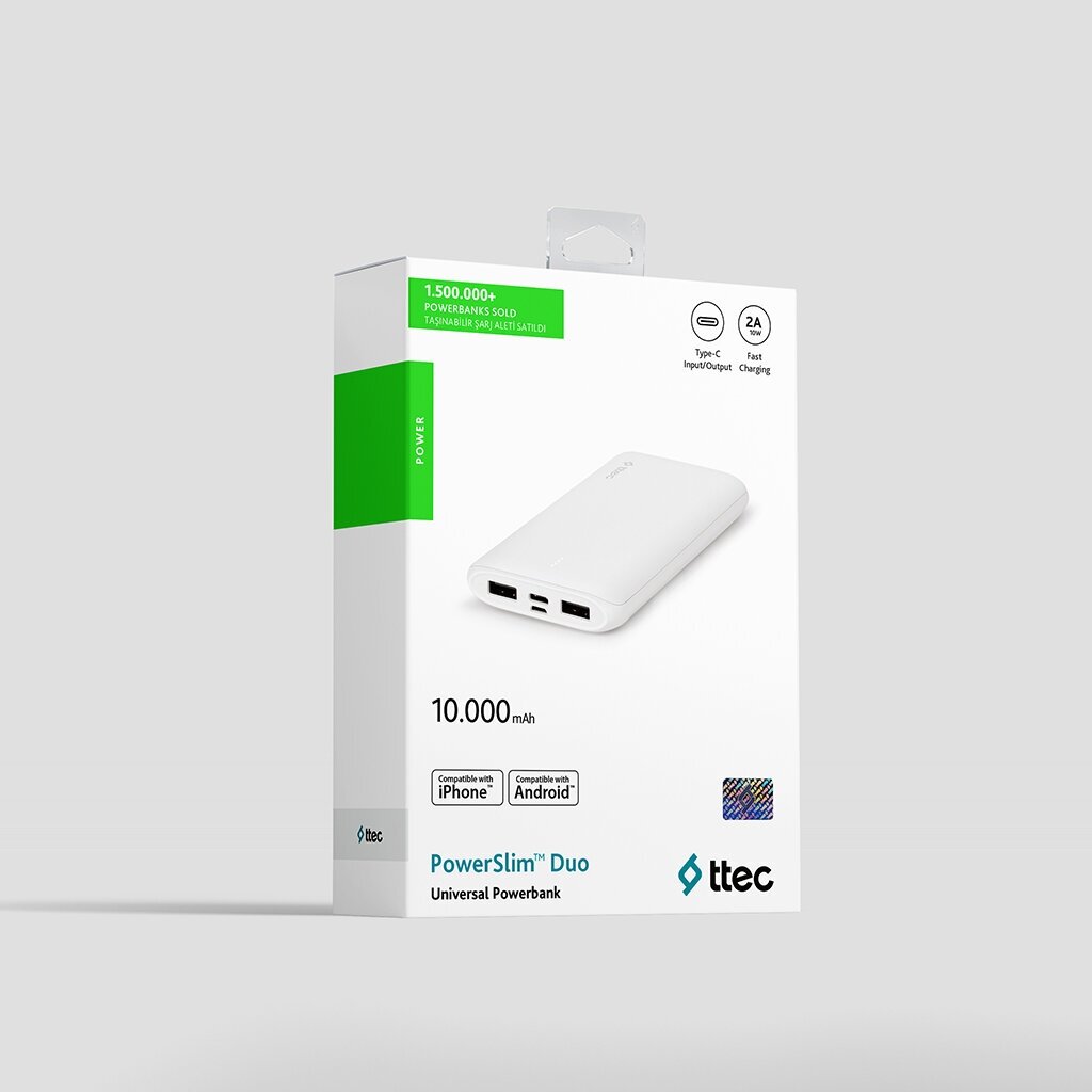 Портативный аккумулятор ttec PowerSlim Duo 10000 mAh