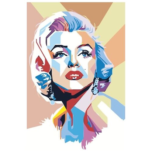 Картина по номерам Монро в стиле поп-арт, 40x60 см картина по номерам поцелуй поп арт 40x60 см