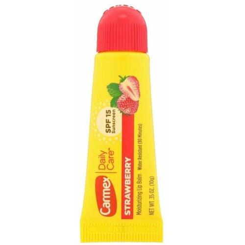 Carmex, Daily Care, увлажняющий бальзам для губ, клубника