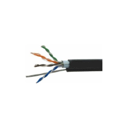 IRBIS UTP Кат.5e 4 пары, 0.50мм медь, 24AWG, PE 305м, черный, внешний с тросом 1.2mm на катушке кабель ftp exegate 4 пары категория 5e медь 24awg экран внешний с тросом 305м черный pe 241488