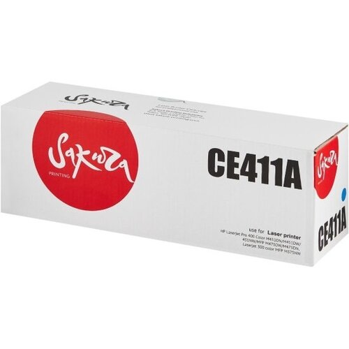 Картридж Sakura CE411A (305A) для HP LJ 400M451DN/LJ 400M451DW/LJ 400451NW/MFP-M475DW/MFP-M475DN, голубой, 2600 к. картридж bion ce411a ce411a ce411a ce411a ce411a ce411a 2600стр голубой