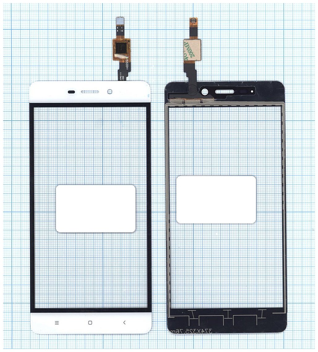 Сенсорное стекло (тачскрин) для Xiaomi Redmi 4 белое