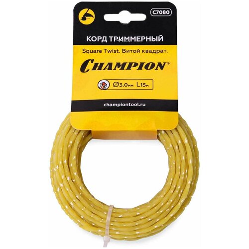 Леска CHAMPION Square Twist 3.0х15м витой квадрат в мотке (C7080) леска champion square twist 2 4х15м витой квадрат в мотке