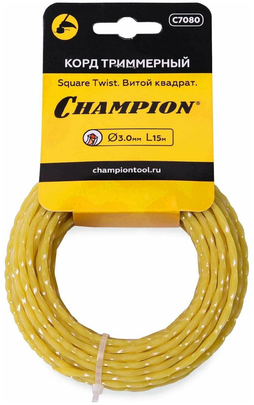 Леска CHAMPION Square Twist 3.0х15м витой квадрат в мотке (C7080)