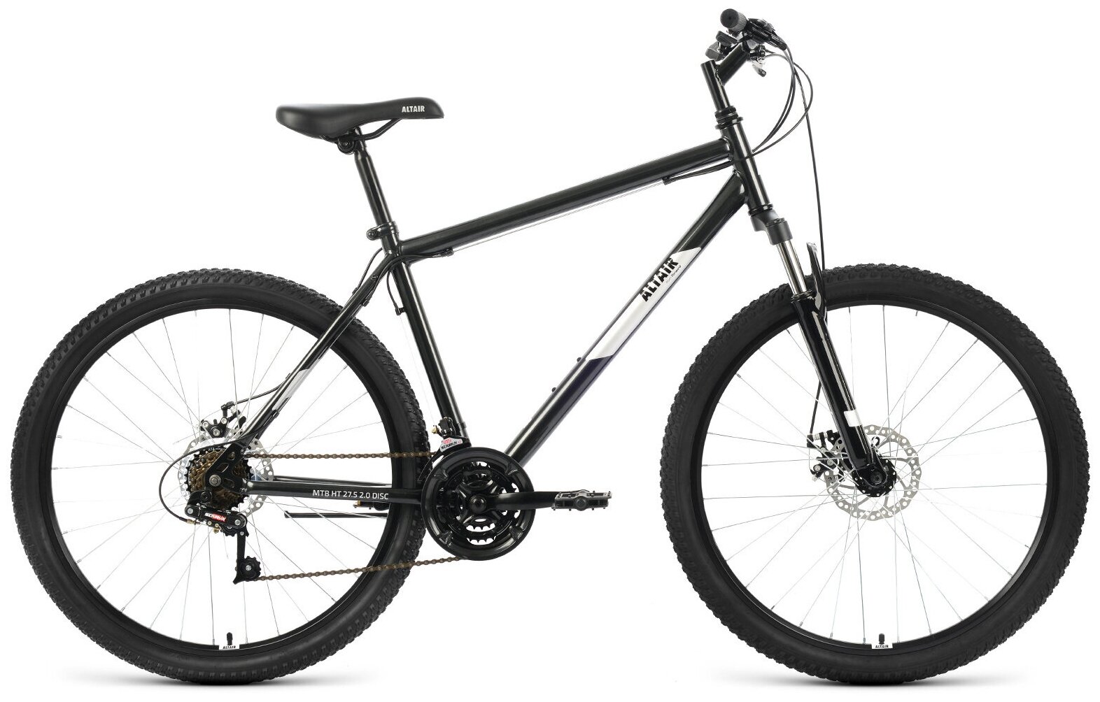 Велосипед 27,5" Altair MTB HT 27,5 2.0 D 21 ск Черный/Серебро 2022 г:19" RBK22AL27148