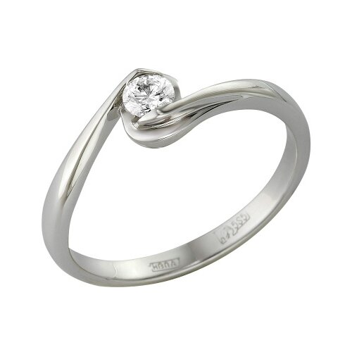 фото Master brilliant золотое кольцо из белого золота с бриллиантом 1-105-369, размер 18