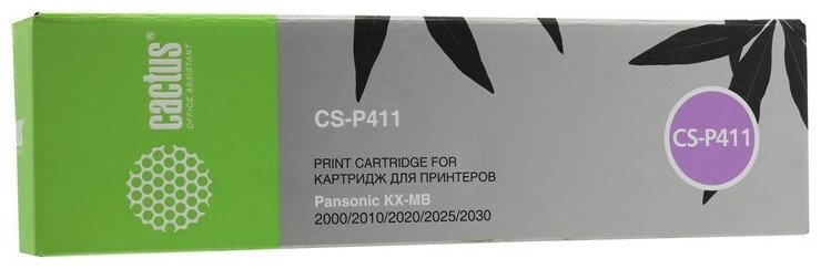 Картридж Cactus CS-P411, черный, 2000 страниц, совместимый для Panasonic KX-MB1900RU, KX-MB2000RU, KX-MB2020RU, KX-MB2030RU, KX-MB2051RU, KX-MB2061RU