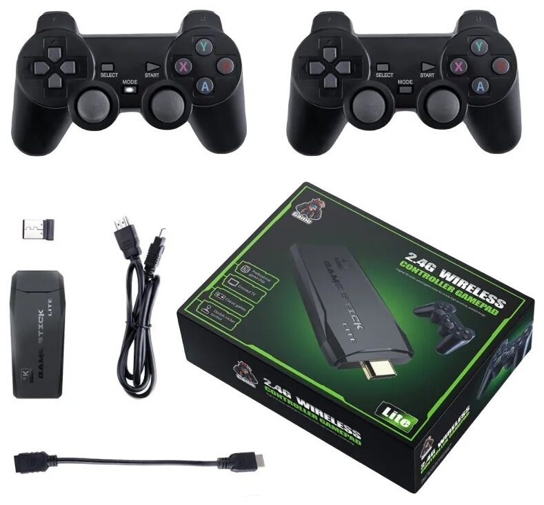 Игровая приставка TWS Game Stick Lite 32 ГБ, черный, Pricemin