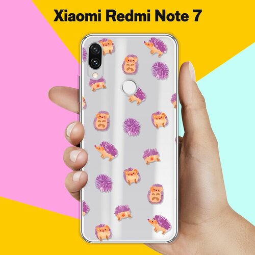 Силиконовый чехол Узор из ёжиков на Xiaomi Redmi Note 7 силиконовый чехол цветной узор на xiaomi redmi note 7 pro