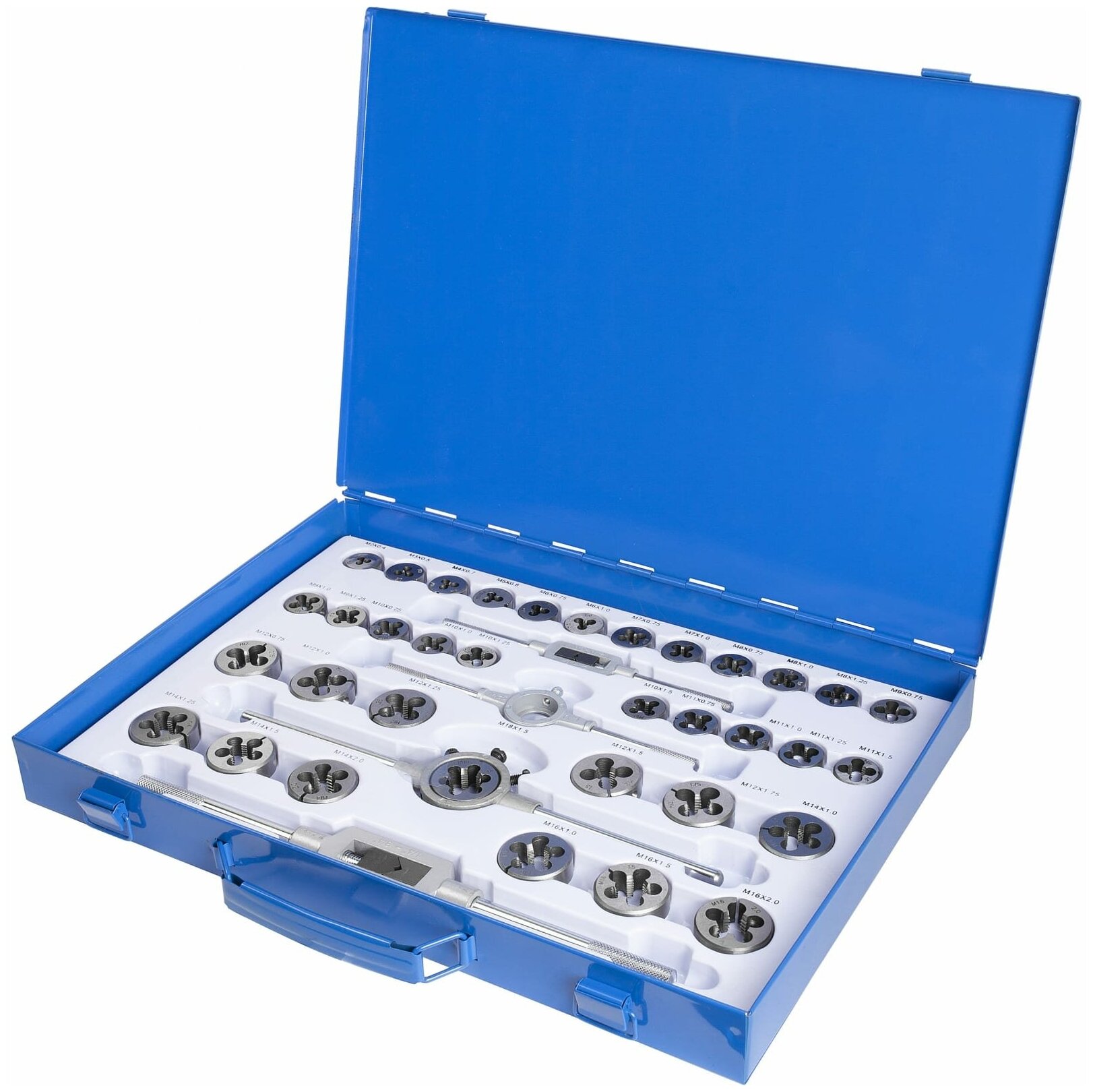 фото Набор метчиков и плашек 110 предметов в металлическом кейсе "AV Steel"