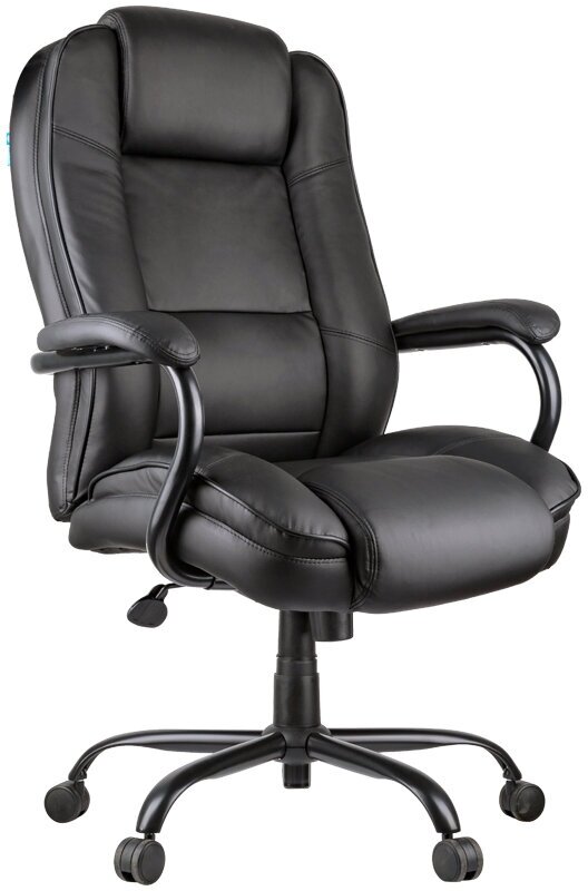 Кресло руководителя Helmi "Extra Strong", повышенная прочность, экокожа черная, до 200 кг (274820)