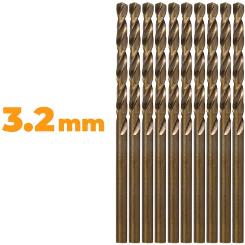 Сверло по металлу ZHIWEI кобальт 5% 3.2 мм, набор 10 шт