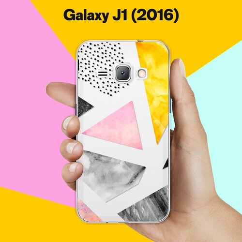 Силиконовый чехол на Samsung Galaxy J1 (2016) Треугольники / для Самсунг Галакси Джей 1 (2016)