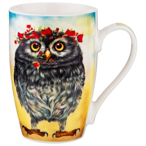 фото Lefard кружка сова 540 мл желтый/серый