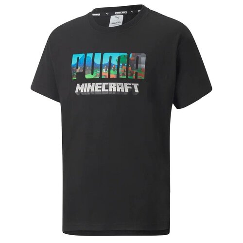 Футболка/Puma/53343401/PUMA x MINECRAFT Relaxed Tee/черный/152