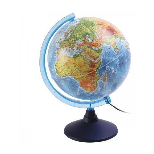 Глобус Земли физический + политический, с подсветкой, 250 мм