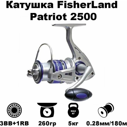 катушка haibao baitfeeder j3 40fr 9 1rb зап гр шпуля 0 30 180м 5 5 1 Катушка FisherLand Patriot 2500