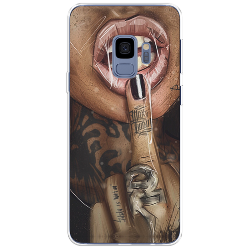 Силиконовый чехол на Samsung Galaxy S9 / Самсунг Галакси С9 Девушка с татуировками противоударный силиконовый чехол девушка в леопардовой шубе на samsung galaxy s9 самсунг галакси с9