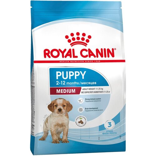 Сухой корм для щенков средних пород Royal Canin Medium Puppy (2-12 месяцев) с птицей 14 кг.