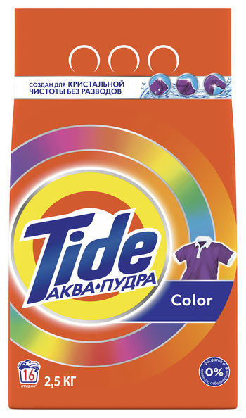 Стиральный порошок Tide Аква Пудра Color, 2.5 кг