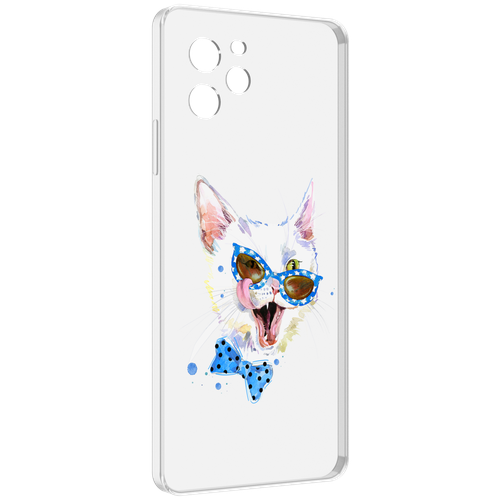 Чехол MyPads белый кот для Huawei Nova Y61 / Huawei Enjoy 50z задняя-панель-накладка-бампер