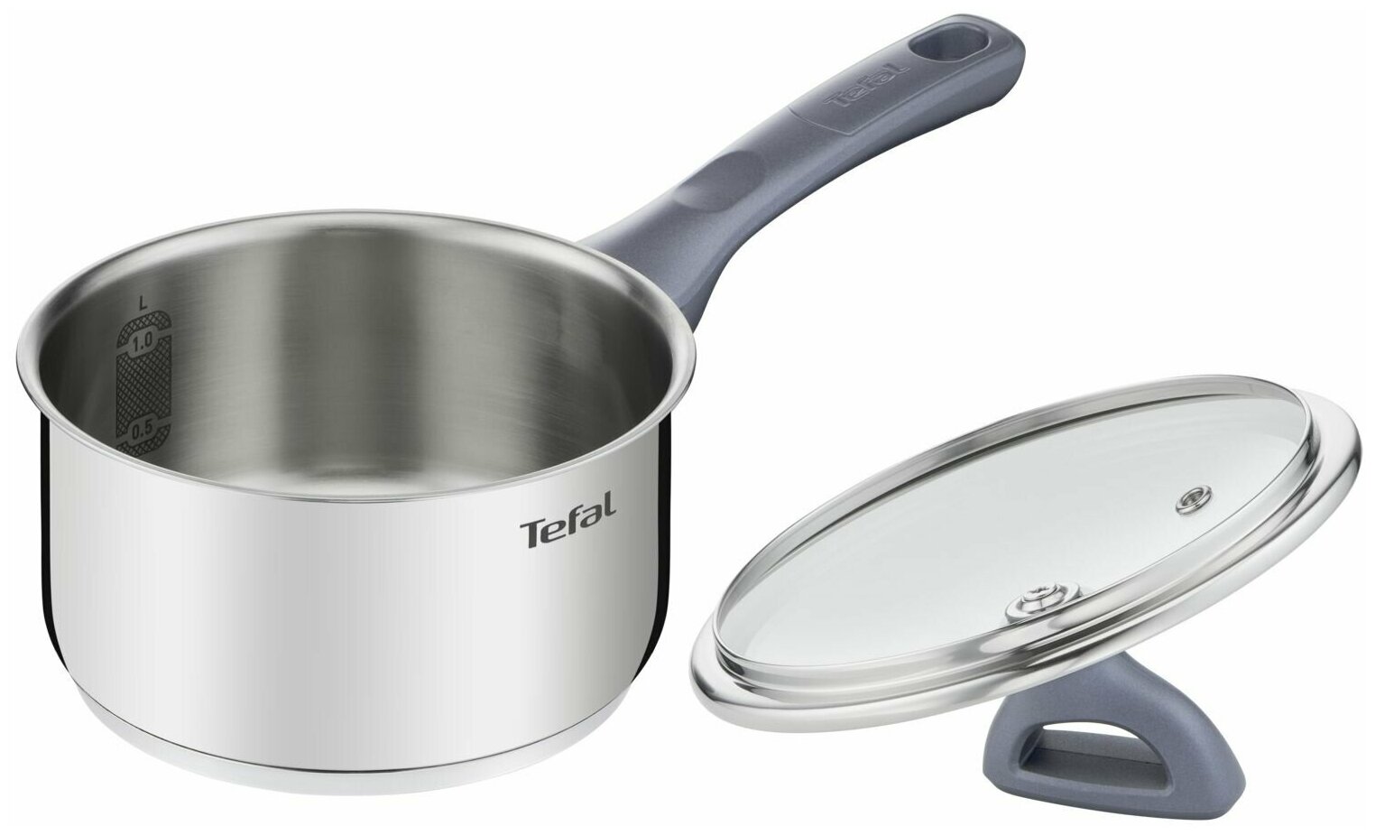 Ковш 18 см Tefal Daily cook G7122345 с крышкой, из нержавеющей стали, для всех типов плит, включая индукционные