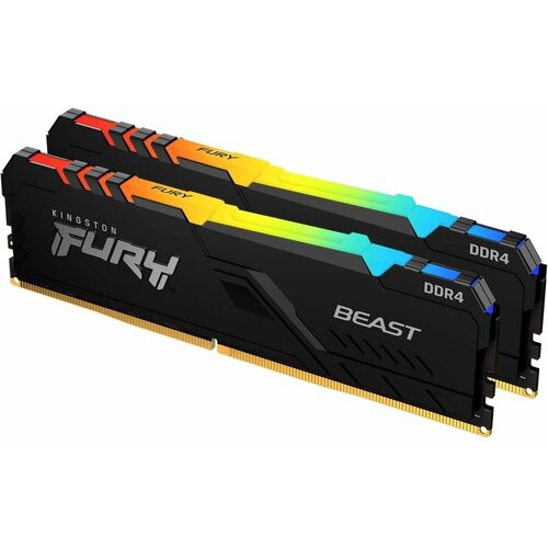 Оперативная память Kingston FURY Beast Black RGB DDR4 DIMM 32GB 3200MHz Kit 2x16Gb KF432C16BB1AK232 1834300₽