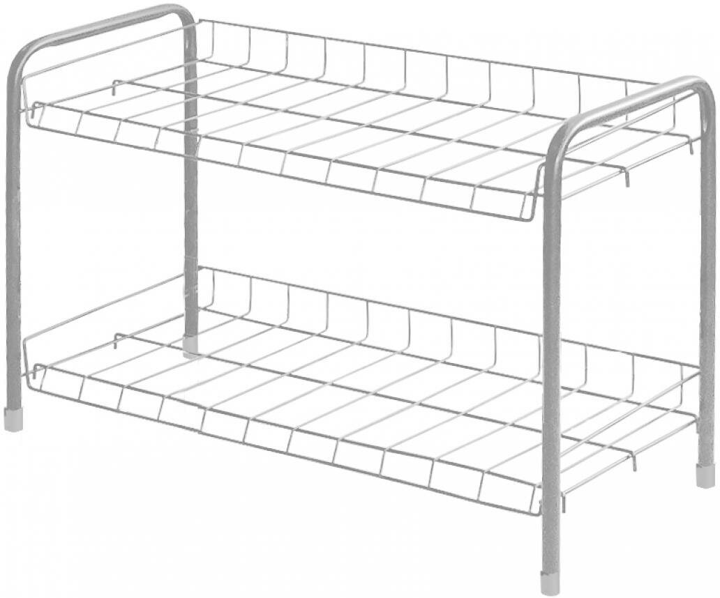 Этажерка 3 для обуви разборная низкая (660*280*440) 2 полки серебро Арт. ЭТ3 г. Ижевск