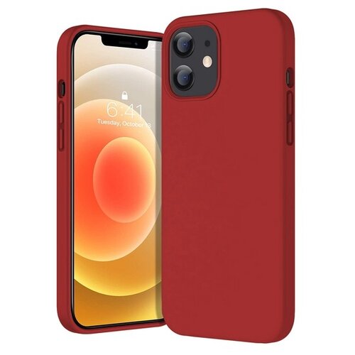 Krutoff / Чехол-накладка Krutoff Silicone Case для iPhone 12 mini (red) 14 silicone case iphone 12 mini rose red